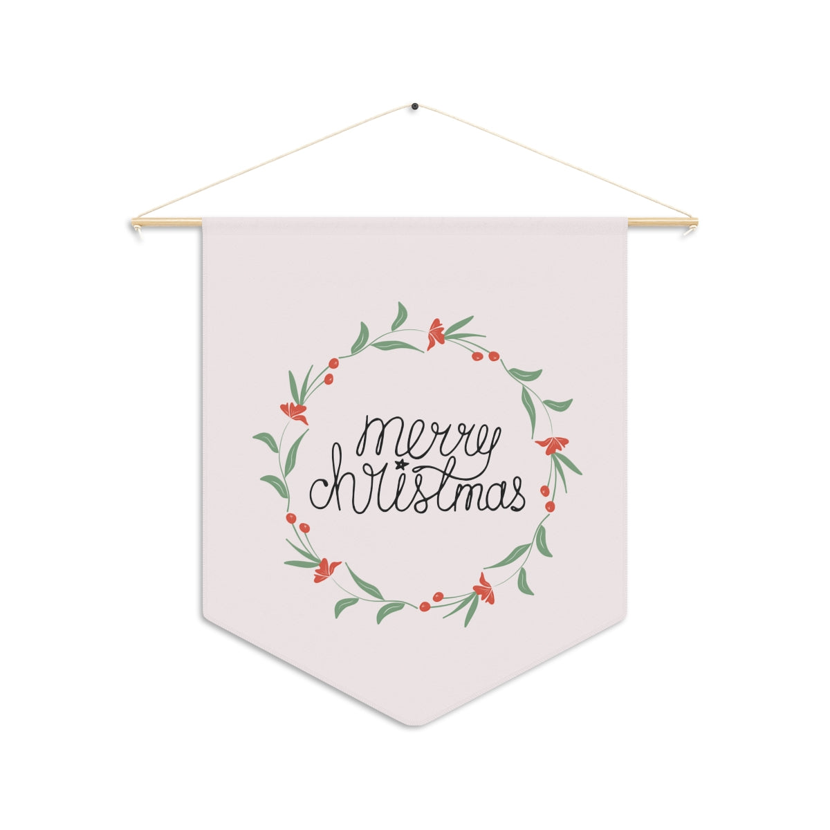 Holiday Pennant - Colorful Wreath