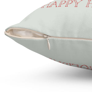 Polyester Square Holiday Pillowcase - Happy Holidays