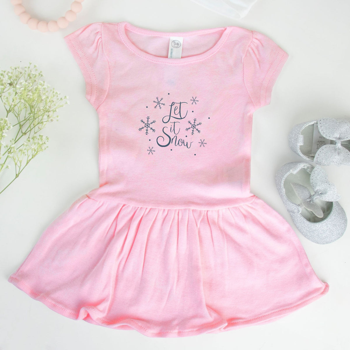 Ballerina Toddler Rib Dress - Let it Snow
