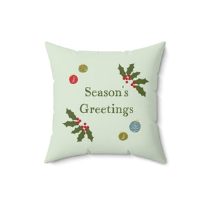 Polyester Square Holiday Pillowcase - Season's Greetings