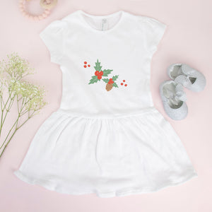 White Toddler Rib Dress - Pinecone & Acorn