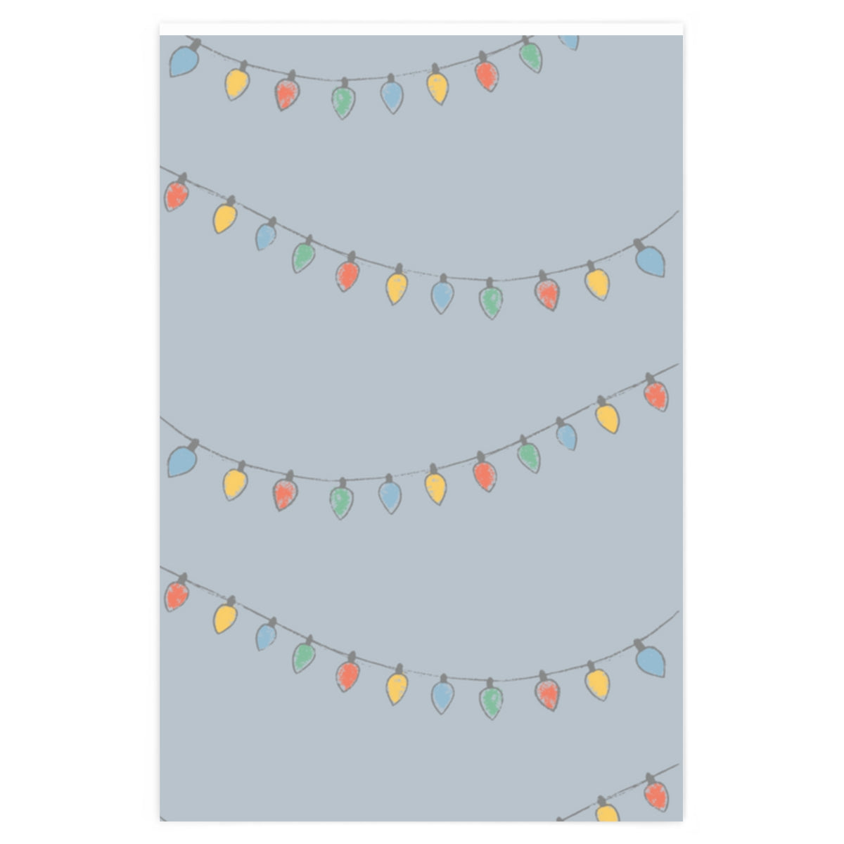 Full Bloom - Blue Holiday Wrapping Paper - Christmas Lights - 24x36