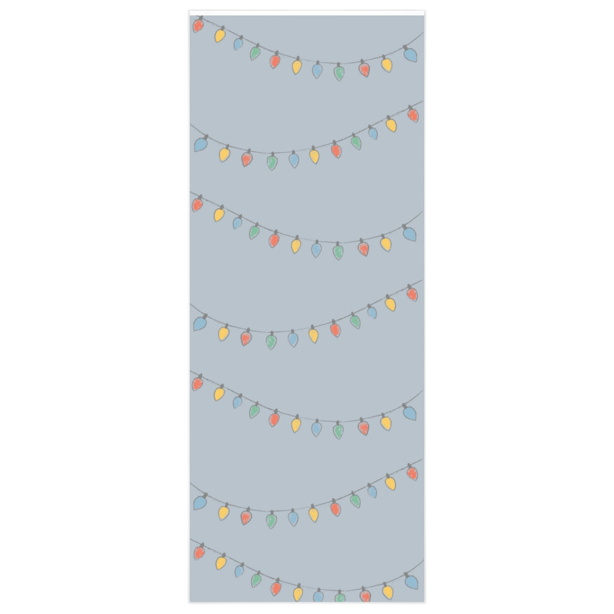 Full Bloom - Blue Holiday Wrapping Paper - Christmas Lights - 24x60
