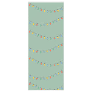 Full Bloom - Green Holiday Wrapping Paper - Christmas Lights - 24x60