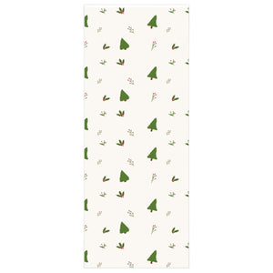 Full Bloom - Holiday Wrapping Paper - Holly Trees - 24x60