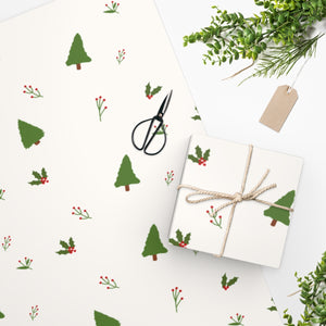 Full Bloom - Holiday Wrapping Paper - Holly Trees - In Use