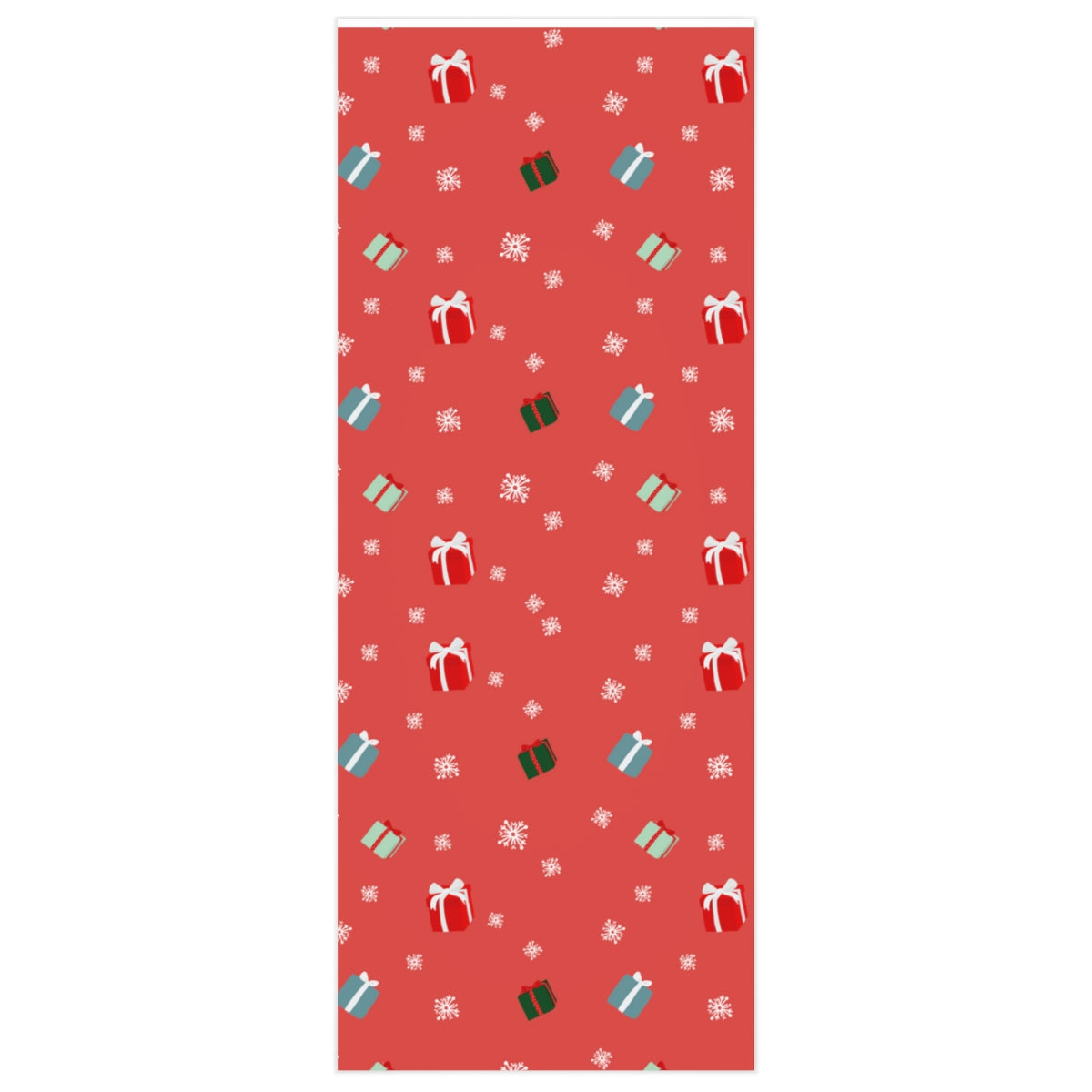 Full Bloom - Holiday Wrapping Paper - Presents & Snowflakes - 24x60