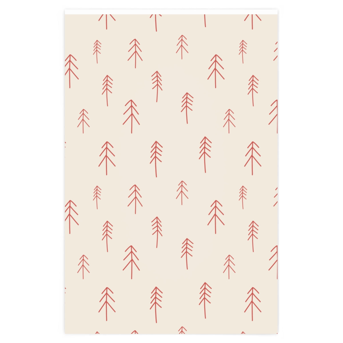 Full Bloom - Holiday Wrapping Paper - Red Evergreens - 24x36