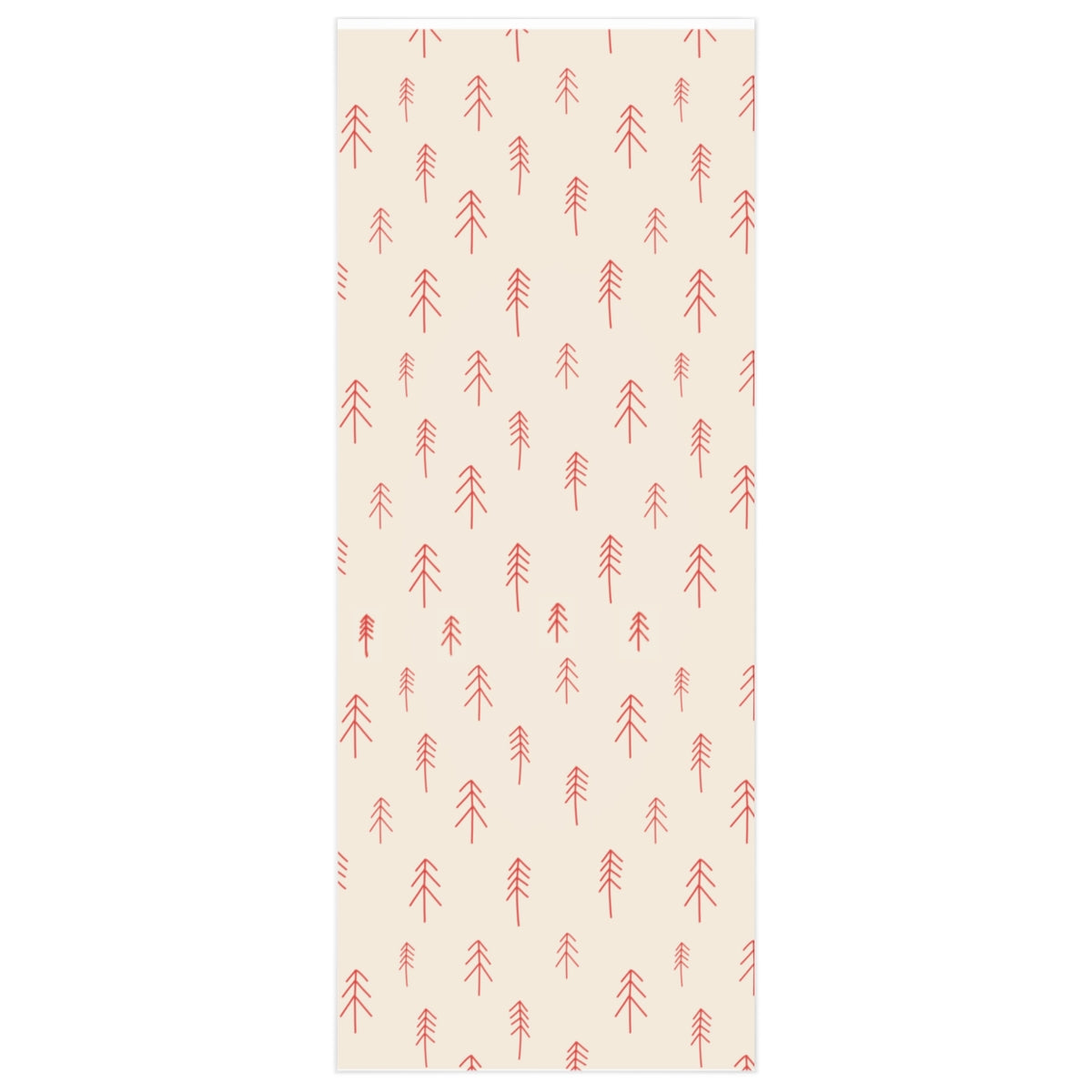 Full Bloom - Holiday Wrapping Paper - Red Evergreens - 24x60