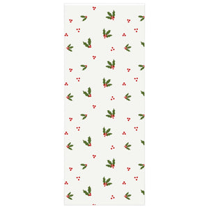 Full Bloom - Holiday Wrapping Paper - Red & Green Holly - 24x60