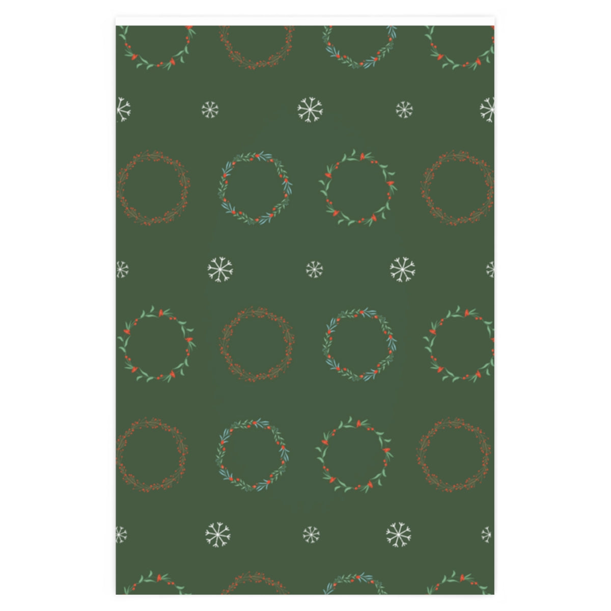 Full Bloom - Holiday Wrapping Paper - Wreaths - 24x36