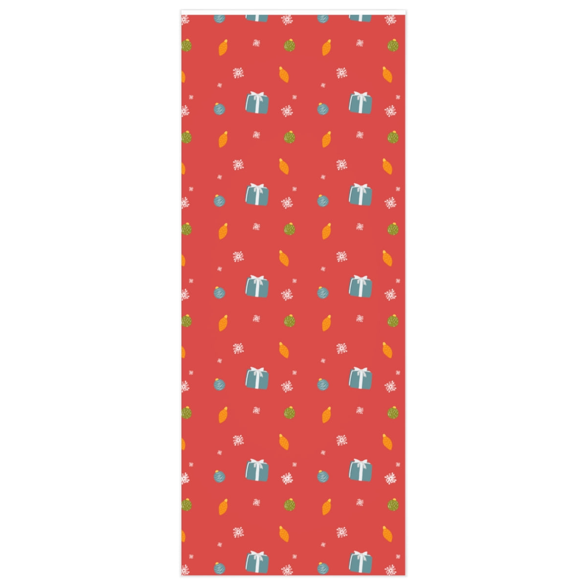 Full Bloom - Red Holiday Wrapping Paper - Presents & Ornaments - 24x60
