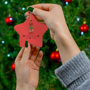 Meraki Paper - Ceramic Holiday Ornament - Most Wonderful Time of the Year - Heart - In Use