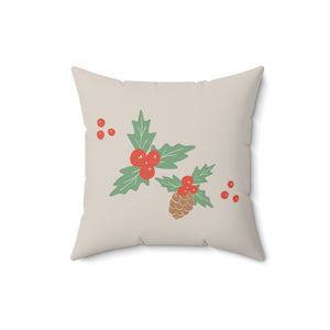 Polyester Square Holiday Pillowcase - Pinecone