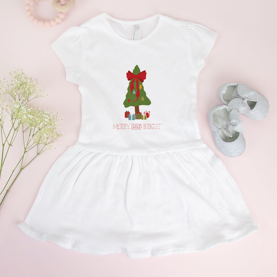 White Baby Rib Dress - Merry &amp; Bright