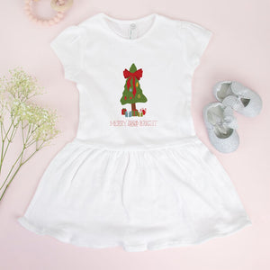 White Baby Rib Dress - Merry & Bright