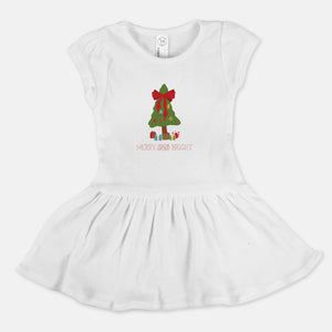 White Toddler Rib Dress - Merry & Bright