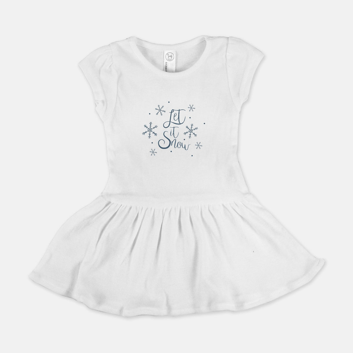 White Baby Rib Dress - Let it Snow
