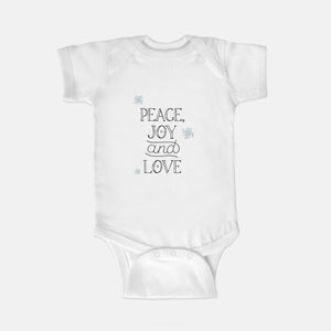 Baby Holiday One-Piece - Peace, Joy & Love
