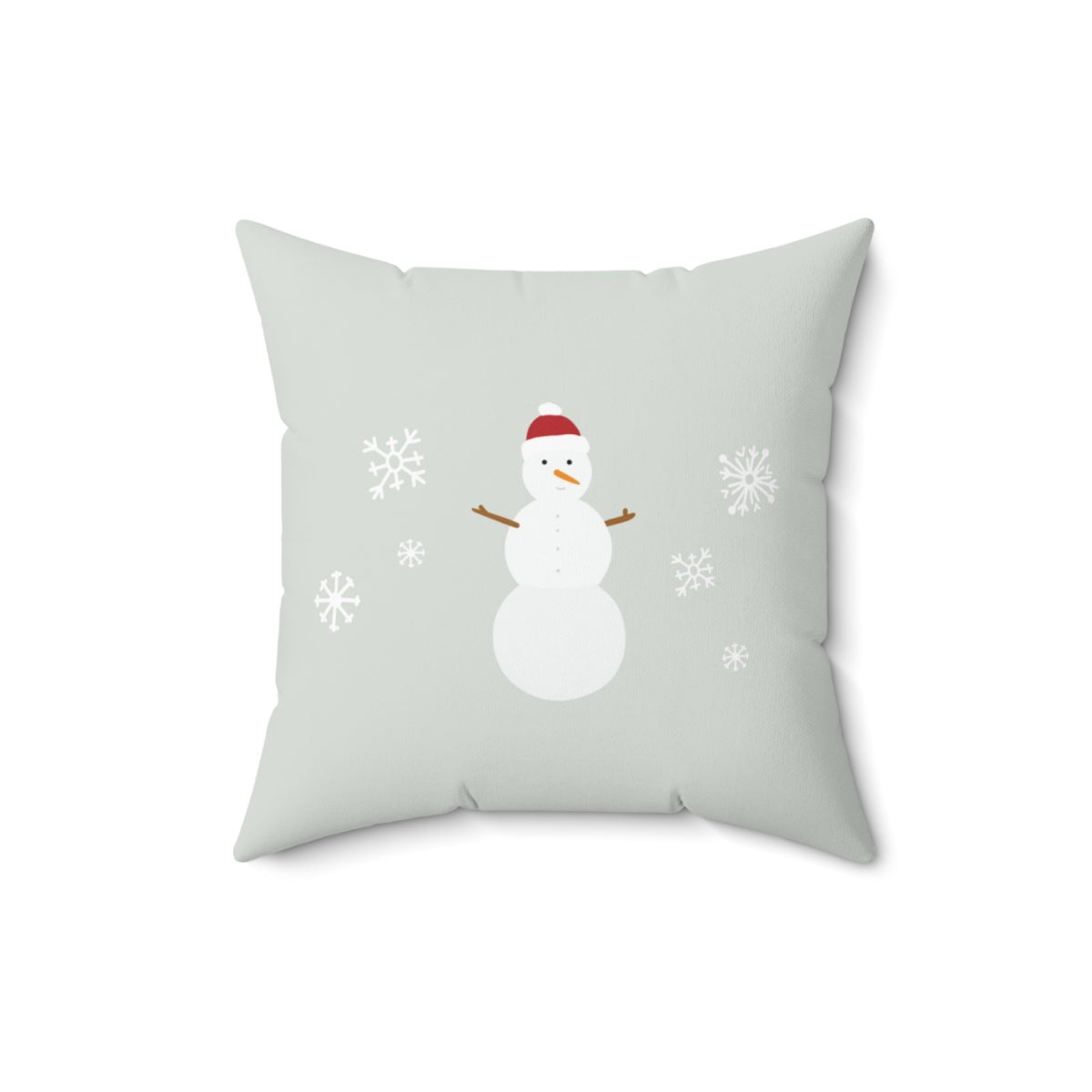Polyester Square Holiday Pillowcase - Snowman
