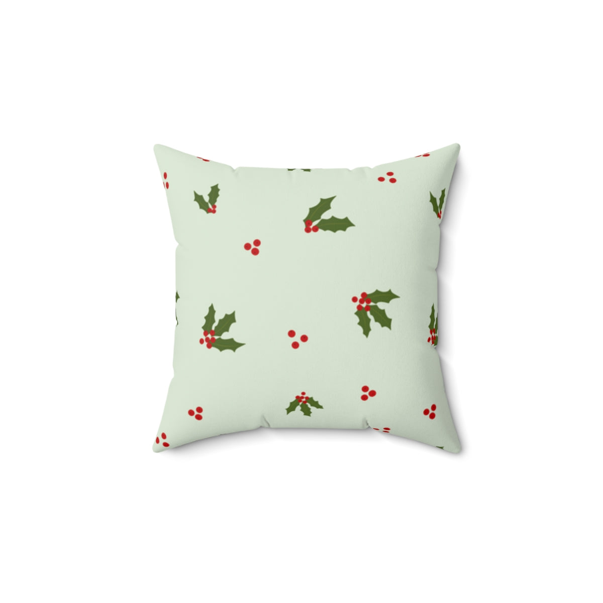 Polyester Square Holiday Pillowcase - Holly