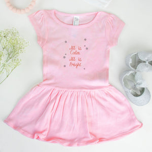 Ballerina Toddler Rib Dress - All is Calm, All is Bright