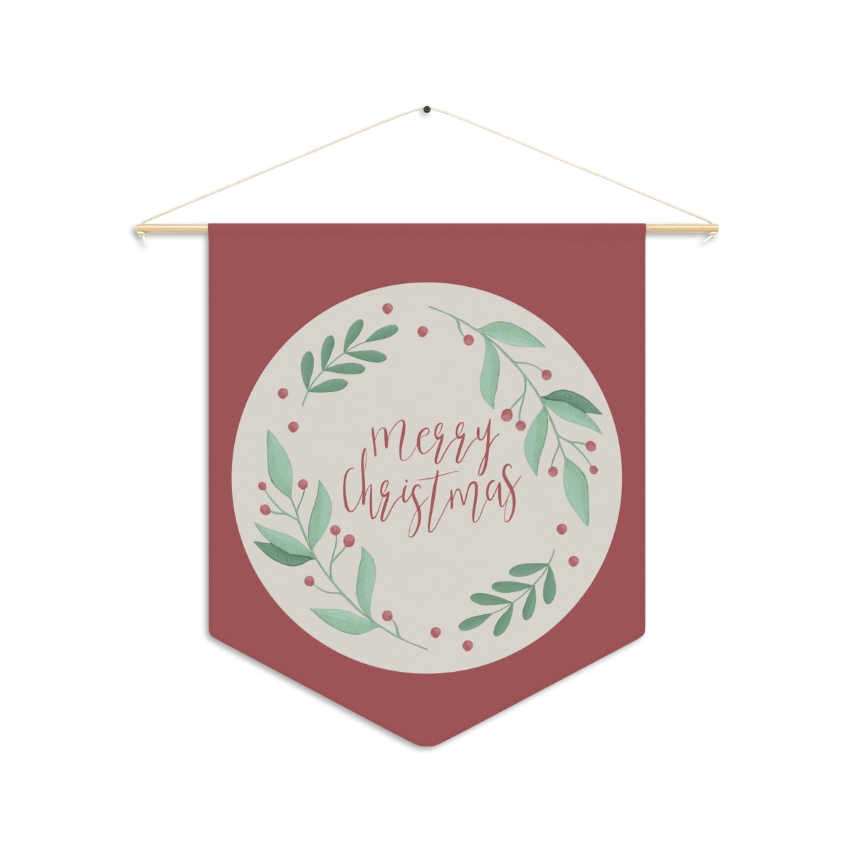 Holiday Pennant - Merry Christmas Wreath