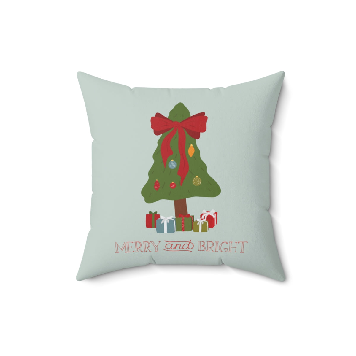 Polyester Square Holiday Pillowcase - Merry & Bright