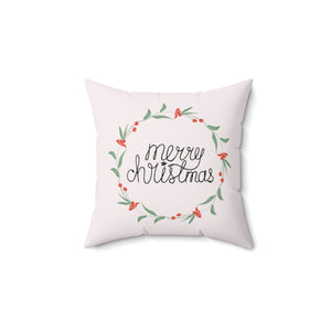 Polyester Square Holiday Pillowcase - Colorful Wreath