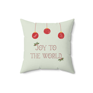 Polyester Square Holiday Pillowcase - Joy to the World