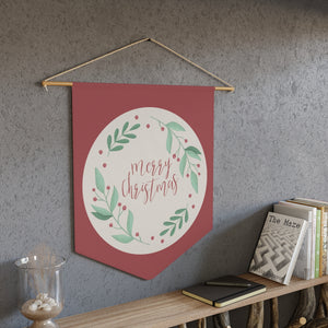 Holiday Pennant - Merry Christmas Wreath