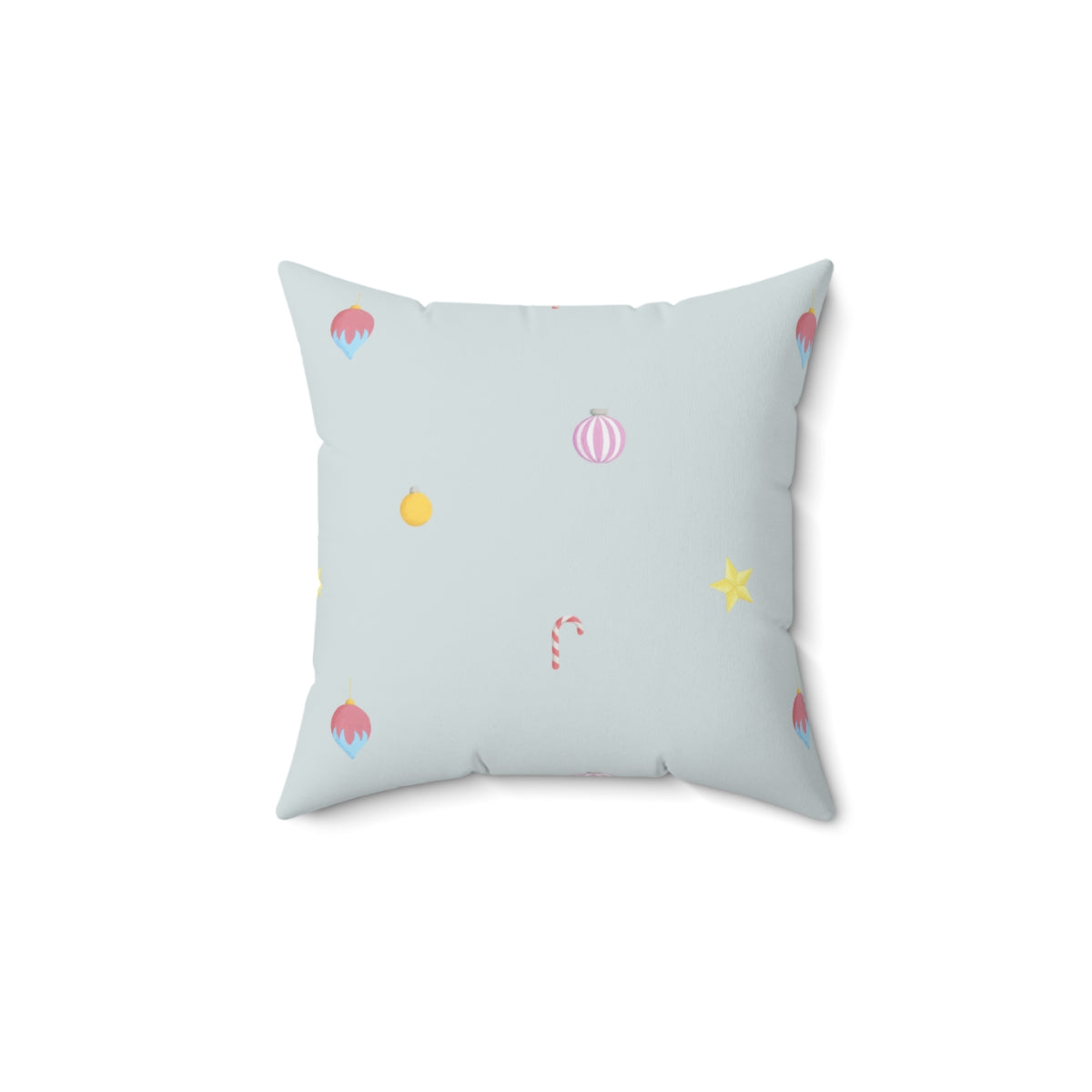 Polyester Square Holiday Pillowcase - Ornaments