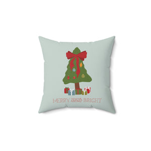Polyester Square Holiday Pillowcase - Merry & Bright