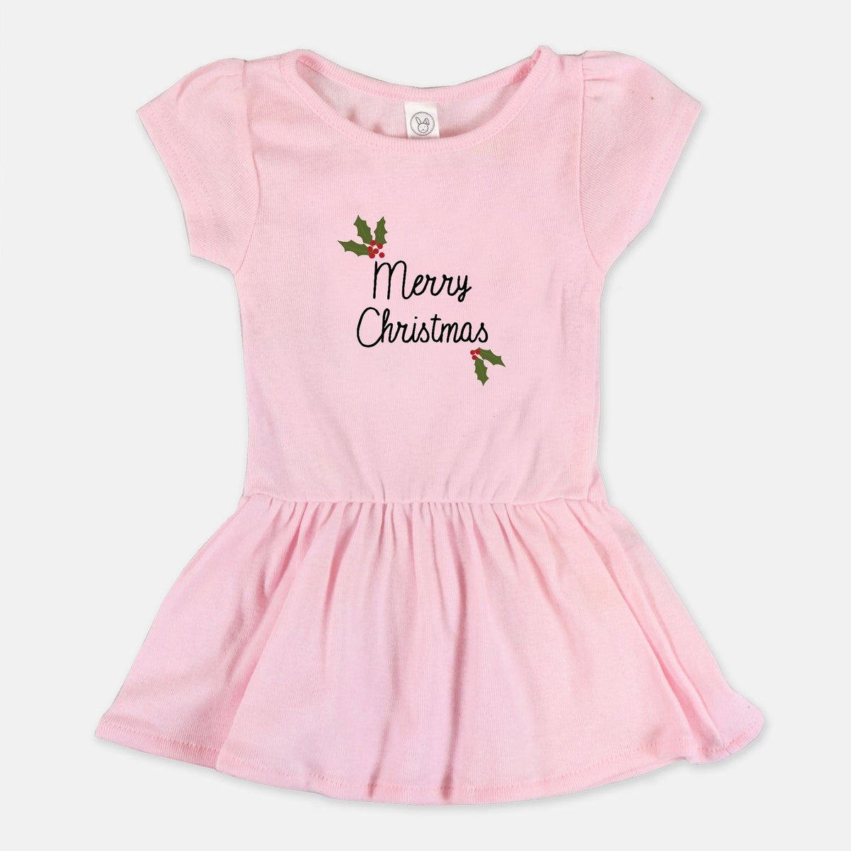 Ballerina Toddler Rib Dress - Holly Merry Christmas