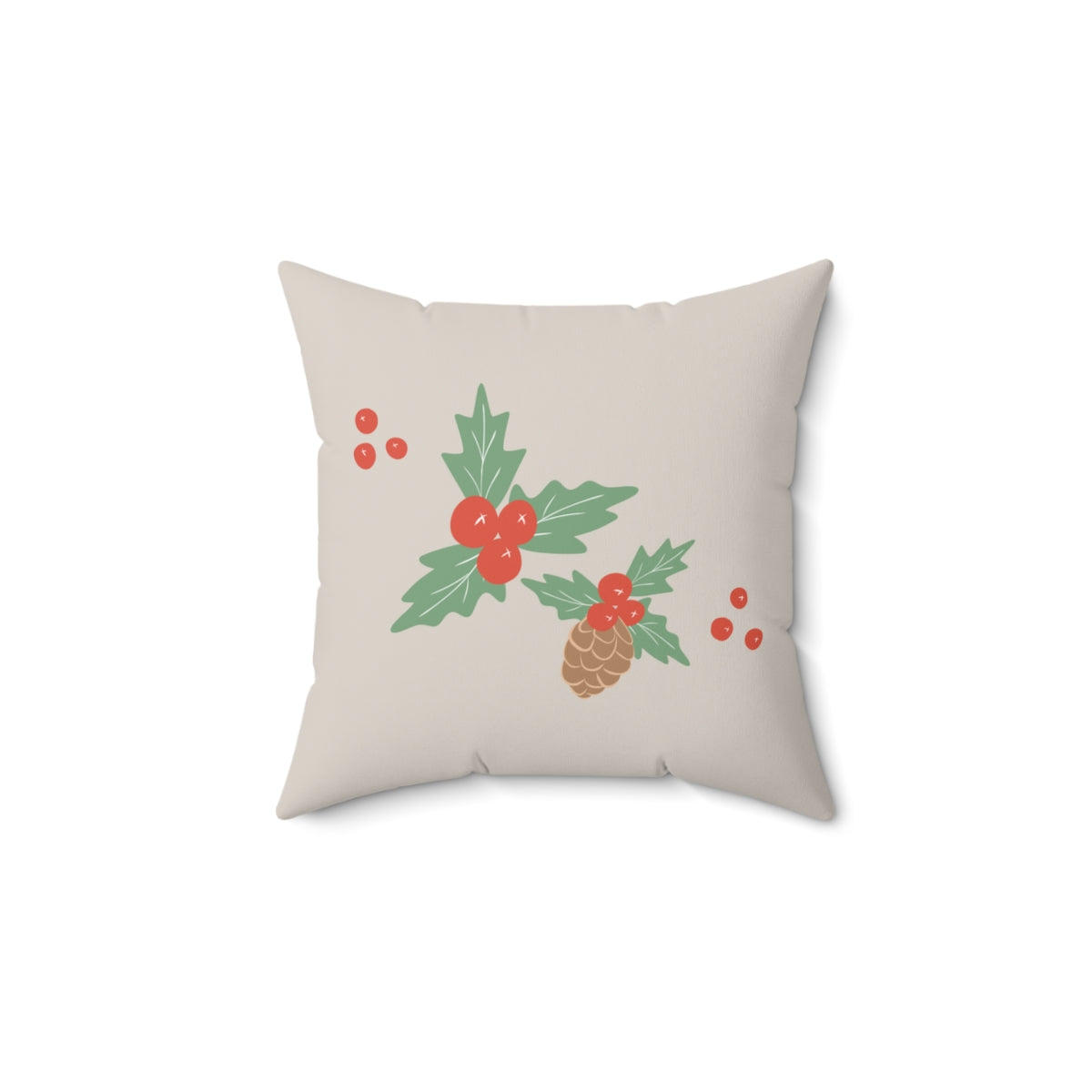 Polyester Square Holiday Pillowcase - Pinecone