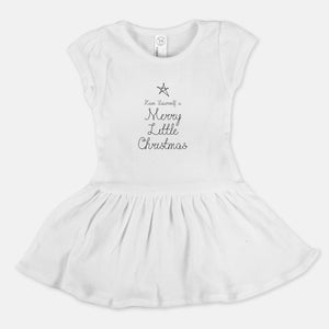 White Toddler Rib Dress - Merry Little Christmas