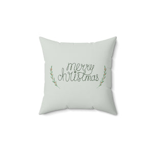 Polyester Square Holiday Pillowcase - Merry Christmas