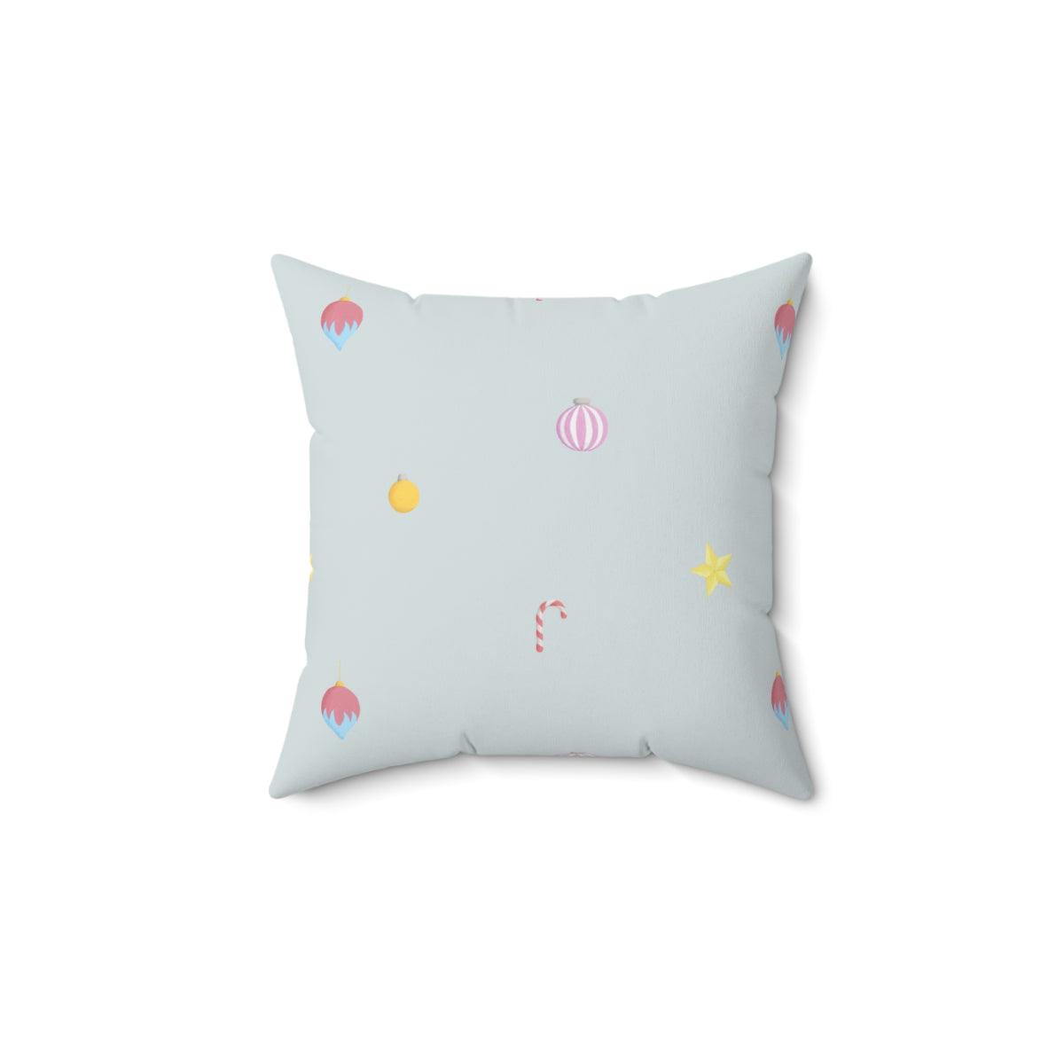 Polyester Square Holiday Pillowcase - Ornaments