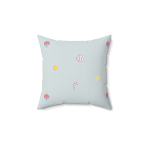 Polyester Square Holiday Pillowcase - Ornaments
